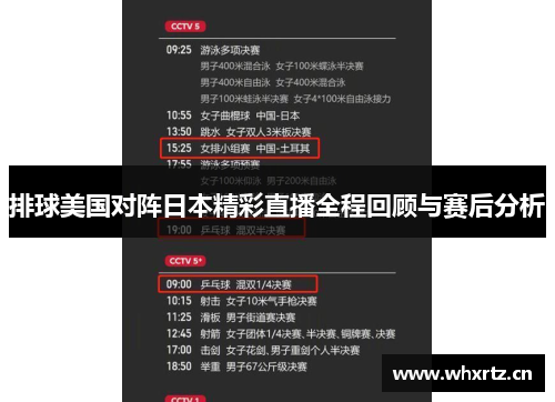排球美国对阵日本精彩直播全程回顾与赛后分析